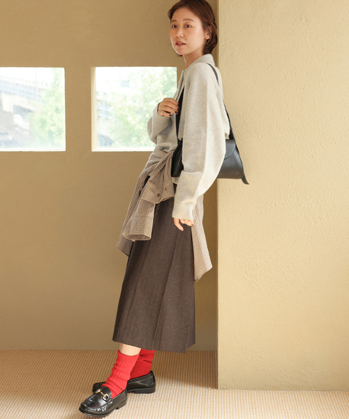 JOURNAL STANDARD relume（ジャーナルスタンダード　レリューム）の「《追加 / 新色》ラムミックスシャツプルオーバー（ニット/セーター・レディース・ネイビー/パープル/アイボリー/ブラウン・FREE）」の6枚目の写真