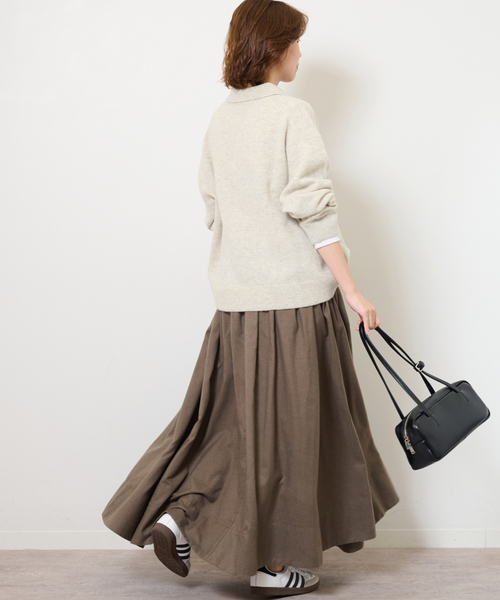 JOURNAL STANDARD relume（ジャーナルスタンダード　レリューム）の「《追加 / 新色》ラムミックスシャツプルオーバー（ニット/セーター・レディース・ネイビー/パープル/アイボリー/ブラウン・FREE）」の13枚目の写真
