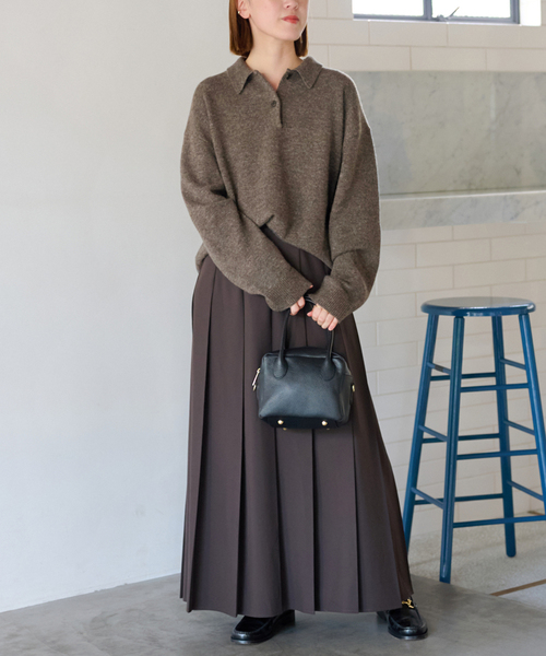 JOURNAL STANDARD relume（ジャーナルスタンダード　レリューム）の「《追加 / 新色》ラムミックスシャツプルオーバー（ニット/セーター・レディース・ネイビー/パープル/アイボリー/ブラウン・FREE）」の17枚目の写真