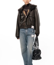 【MIHARAYASUHIRO】DETACHABLE COLLAR FAUX LEATHER BLOUSON