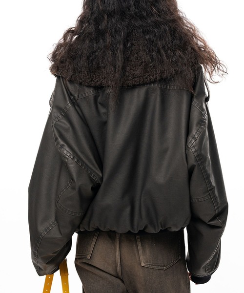 Maison MIHARA YASUHIRO(メゾンミハラヤスヒロ)の「【MIHARAYASUHIRO】DETACHABLE COLLAR FAUX LEATHER BLOUSON(ブルゾン・メンズ・ブラウン/ブラック・40)」の6枚目の写真