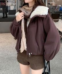 ファー襟ショートブルゾン