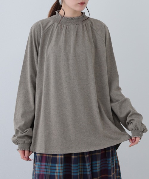 FUNALIVE(ファンアライブ)の「26AW コットンシャーリング長袖ラグランプルオーバー(Tシャツ/カットソー・レディース・ブラウン/ダークブルー/レッド/ブラック/アイボリー・M-L)」の4枚目の写真