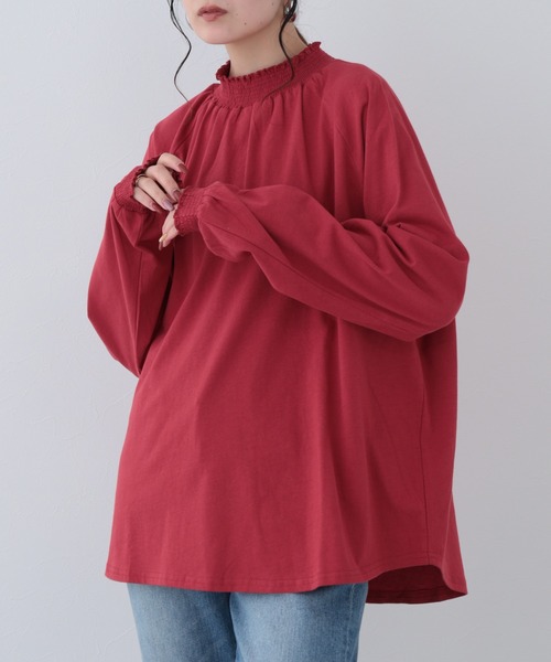 FUNALIVE(ファンアライブ)の「26AW コットンシャーリング長袖ラグランプルオーバー(Tシャツ/カットソー・レディース・ブラウン/ダークブルー/レッド/ブラック/アイボリー・M-L)」の5枚目の写真