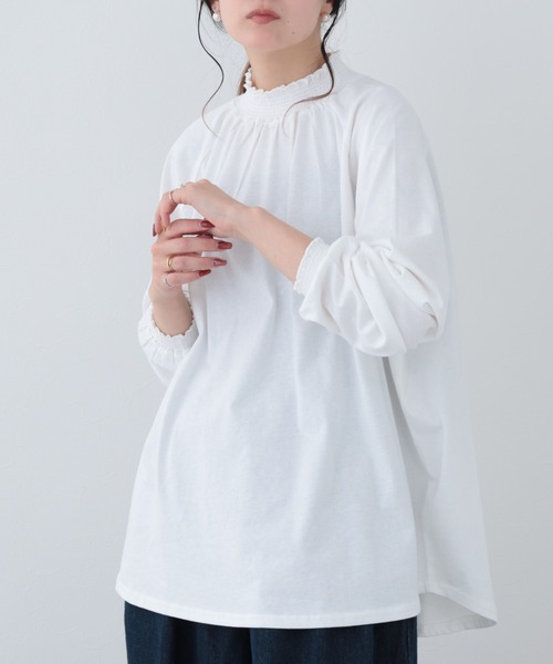 FUNALIVE(ファンアライブ)の「26AW コットンシャーリング長袖ラグランプルオーバー(Tシャツ/カットソー・レディース・ブラウン/ダークブルー/レッド/ブラック/アイボリー・M-L)」の2枚目の写真