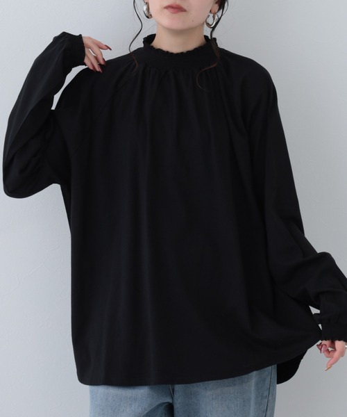 FUNALIVE(ファンアライブ)の「26AW コットンシャーリング長袖ラグランプルオーバー(Tシャツ/カットソー・レディース・ブラウン/ダークブルー/レッド/ブラック/アイボリー・M-L)」の3枚目の写真