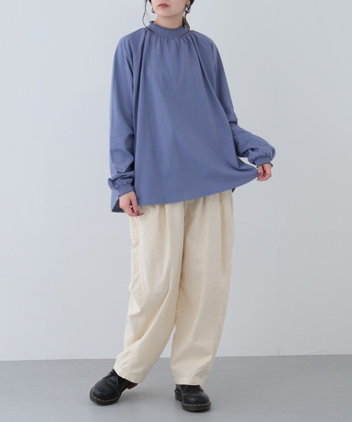 FUNALIVE(ファンアライブ)の「26AW コットンシャーリング長袖ラグランプルオーバー(Tシャツ/カットソー・レディース・ブラウン/ダークブルー/レッド/ブラック/アイボリー・M-L)」の6枚目の写真