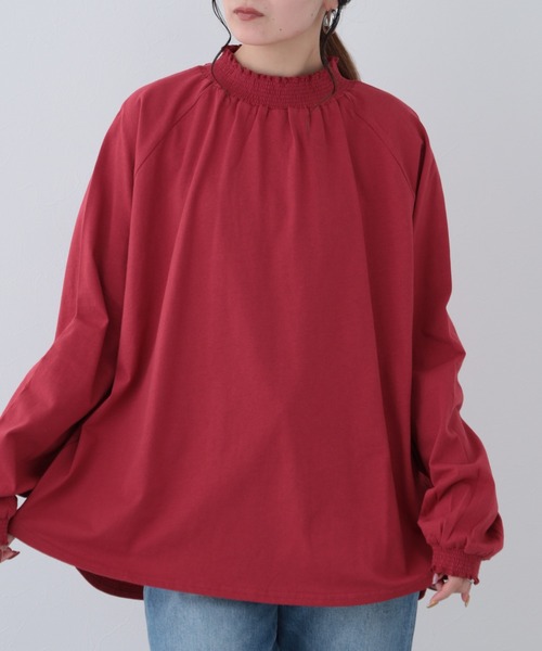 FUNALIVE(ファンアライブ)の「26AW コットンシャーリング長袖ラグランプルオーバー(Tシャツ/カットソー・レディース・ブラウン/ダークブルー/レッド/ブラック/アイボリー・M-L)」の9枚目の写真