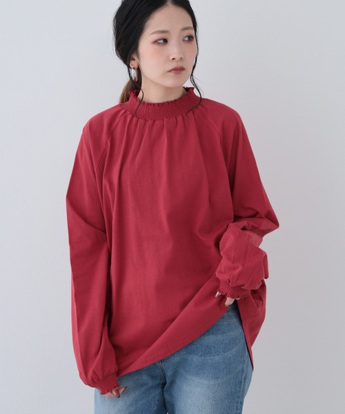 FUNALIVE(ファンアライブ)の「26AW コットンシャーリング長袖ラグランプルオーバー(Tシャツ/カットソー・レディース・ブラウン/ダークブルー/レッド/ブラック/アイボリー・M-L)」の14枚目の写真