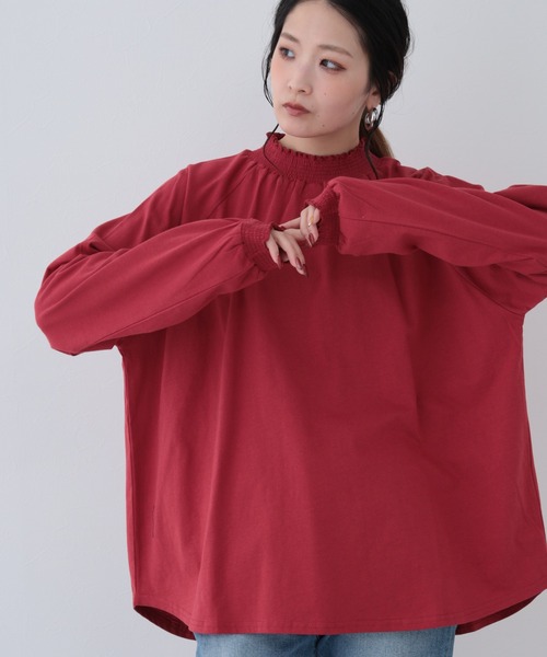 FUNALIVE(ファンアライブ)の「26AW コットンシャーリング長袖ラグランプルオーバー(Tシャツ/カットソー・レディース・ブラウン/ダークブルー/レッド/ブラック/アイボリー・M-L)」の15枚目の写真