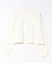 【HANES/ヘインズ】【独自製法で生み出したこだわりの白】SHIRO for HER クロップドワイドロンT クルーネック シンプル 無地 クリーン ブラインドステッチ