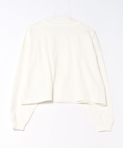 HANES（ヘインズ）の「【HANES/ヘインズ】【独自製法で生み出したこだわりの白】SHIRO for HER クロップドワイドロンＴ クルーネック シンプル 無地 クリーン ブラインドステッチ（Tシャツ/カットソー・レディース・ホワイト・FREE）」の2枚目の写真