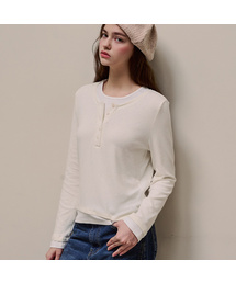 ボタンヘンリーネックロングスリーブTシャツ_2カラー