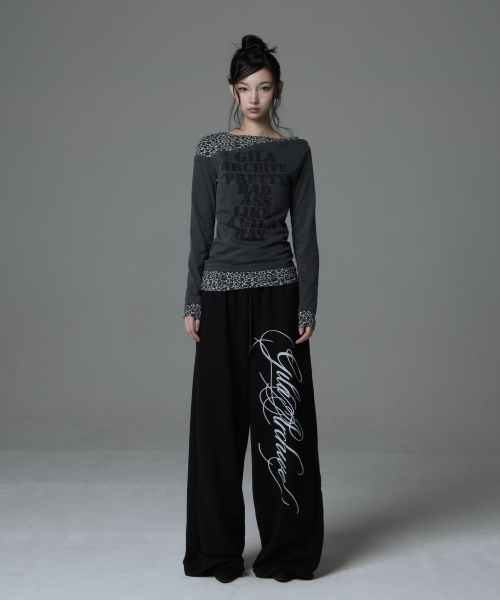 GILAARCHIVE(ギラアーカイブ)の「LEOPARD LAYERED P.B.A LONG SLEEVE_CHARCOAL(Tシャツ/カットソー・レディース・その他・FREE)」の2枚目の写真