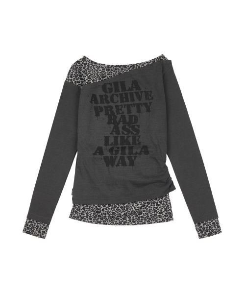 GILAARCHIVE(ギラアーカイブ)の「LEOPARD LAYERED P.B.A LONG SLEEVE_CHARCOAL(Tシャツ/カットソー・レディース・その他・FREE)」の5枚目の写真