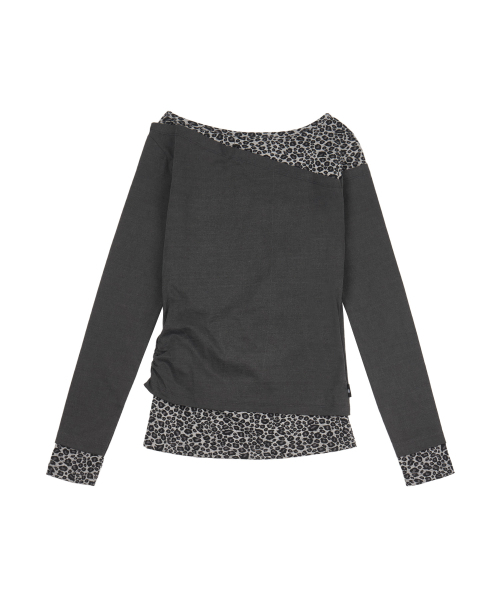 GILAARCHIVE(ギラアーカイブ)の「LEOPARD LAYERED P.B.A LONG SLEEVE_CHARCOAL(Tシャツ/カットソー・レディース・その他・FREE)」の6枚目の写真