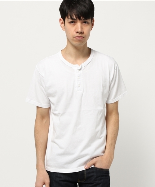 Good On（グッドオン）の「good on/グッドオン　ヘンリーネックTシャツ（Tシャツ/カットソー・メンズ・ブラック/ネイビー/グレー/セージグリーン/ホワイト/ブラウン/ライトブルー/マスタード・MEDIUM/X-LARGE/SMALL/LARGE）」の14枚目の写真