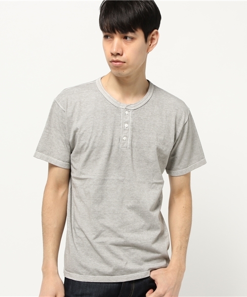 Good On（グッドオン）の「good on/グッドオン　ヘンリーネックTシャツ（Tシャツ/カットソー・メンズ・ブラック/ネイビー/グレー/セージグリーン/ホワイト/ブラウン/ライトブルー/マスタード・MEDIUM/X-LARGE/SMALL/LARGE）」の4枚目の写真