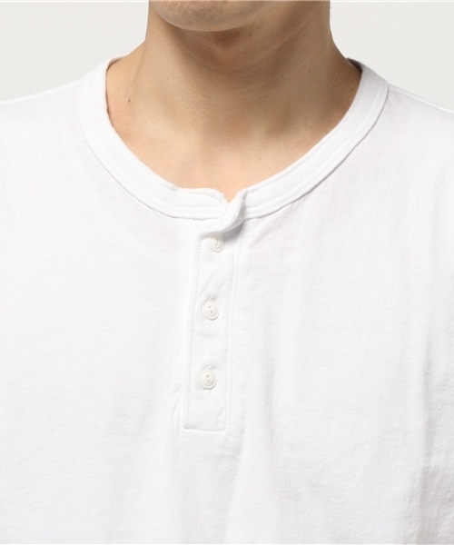 Good On（グッドオン）の「good on/グッドオン　ヘンリーネックTシャツ（Tシャツ/カットソー・メンズ・ブラック/ネイビー/グレー/セージグリーン/ホワイト/ブラウン/ライトブルー/マスタード・MEDIUM/X-LARGE/SMALL/LARGE）」の11枚目の写真
