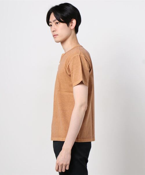 Good On（グッドオン）の「good on/グッドオン　ヘンリーネックTシャツ（Tシャツ/カットソー・メンズ・ブラック/ネイビー/グレー/セージグリーン/ホワイト/ブラウン/ライトブルー/マスタード・MEDIUM/X-LARGE/SMALL/LARGE）」の16枚目の写真