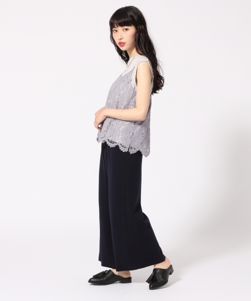 HARE（ハレ）の「ハイゲージハーフミラノアミパンツ（HARE）（その他パンツ・レディース・ネイビー/グレー/レッド・FREE）」の4枚目の写真