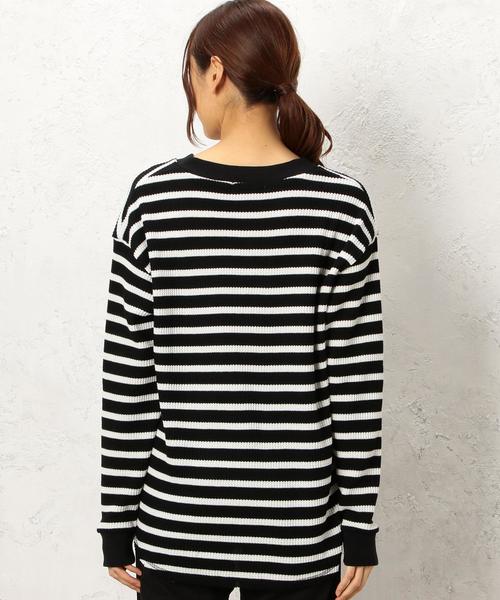 green label relaxing(グリーンレーベルリラクシング)の「CF BIGワッフル VN POカットソー◆(Tシャツ/カットソー・レディース・オフホワイト/ブラック/ダークグリーン/その他1・FREE)」の5枚目の写真