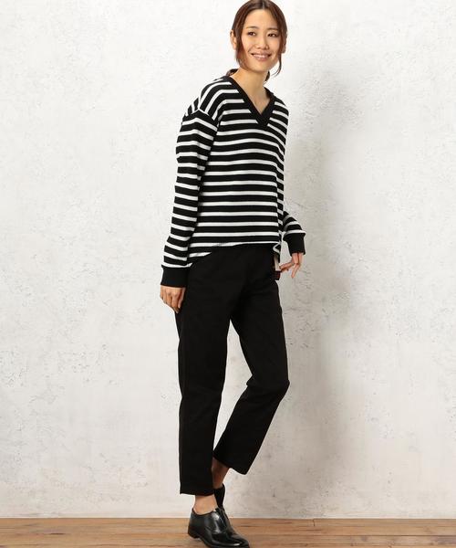 green label relaxing(グリーンレーベルリラクシング)の「CF BIGワッフル VN POカットソー◆(Tシャツ/カットソー・レディース・オフホワイト/ブラック/ダークグリーン/その他1・FREE)」の8枚目の写真