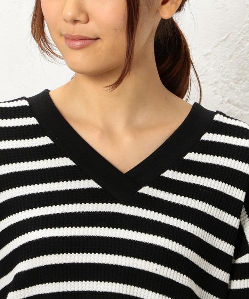 green label relaxing(グリーンレーベルリラクシング)の「CF BIGワッフル VN POカットソー◆(Tシャツ/カットソー・レディース・オフホワイト/ブラック/ダークグリーン/その他1・FREE)」の9枚目の写真