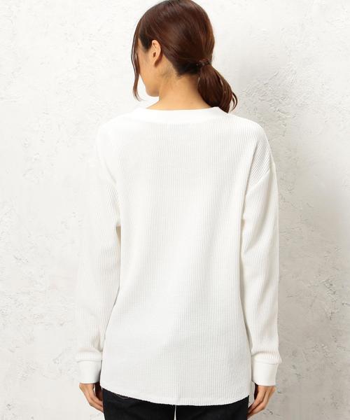 green label relaxing(グリーンレーベルリラクシング)の「CF BIGワッフル VN POカットソー◆(Tシャツ/カットソー・レディース・オフホワイト/ブラック/ダークグリーン/その他1・FREE)」の13枚目の写真