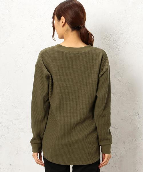 green label relaxing(グリーンレーベルリラクシング)の「CF BIGワッフル VN POカットソー◆(Tシャツ/カットソー・レディース・オフホワイト/ブラック/ダークグリーン/その他1・FREE)」の17枚目の写真