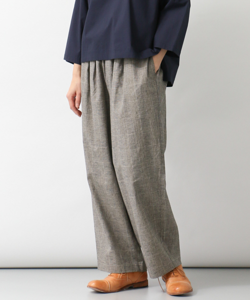 かぐれ(カグレ)の「かぐれ グレンチェックタックパンツ(その他パンツ・レディース・ブラック/ブラウン・FREE)」の1枚目の写真