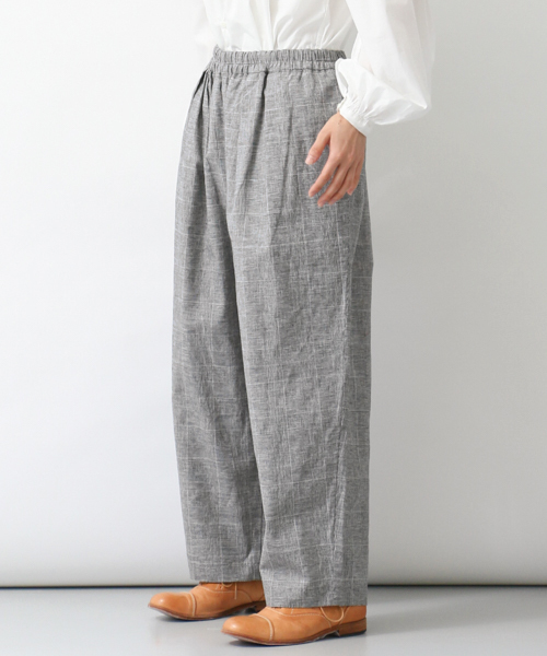 かぐれ(カグレ)の「かぐれ グレンチェックタックパンツ(その他パンツ・レディース・ブラック/ブラウン・FREE)」の3枚目の写真