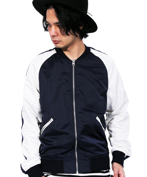 ８(eight)（エイト）の「スカジャン サテン（ブルゾン・メンズ・ブルー/グレー/カーキ/ブラック/ネイビー/ピンク・X-LARGE/MEDIUM/LARGE）」の5枚目の写真