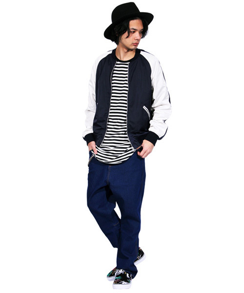 ８(eight)（エイト）の「スカジャン サテン（ブルゾン・メンズ・ブルー/グレー/カーキ/ブラック/ネイビー/ピンク・X-LARGE/MEDIUM/LARGE）」の10枚目の写真