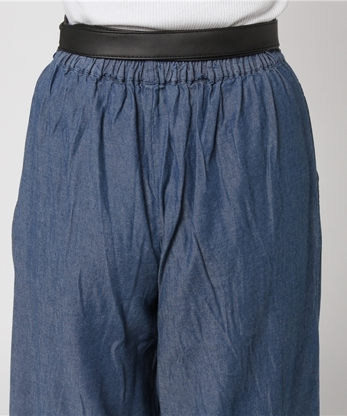 VENCEEXCHANGE（ヴァンスエクスチェンジ）の「サッシュ付刺繍使いデニムワイドパンツ（デニムパンツ・レディース・ネイビー/ブルー・MEDIUM）」の11枚目の写真