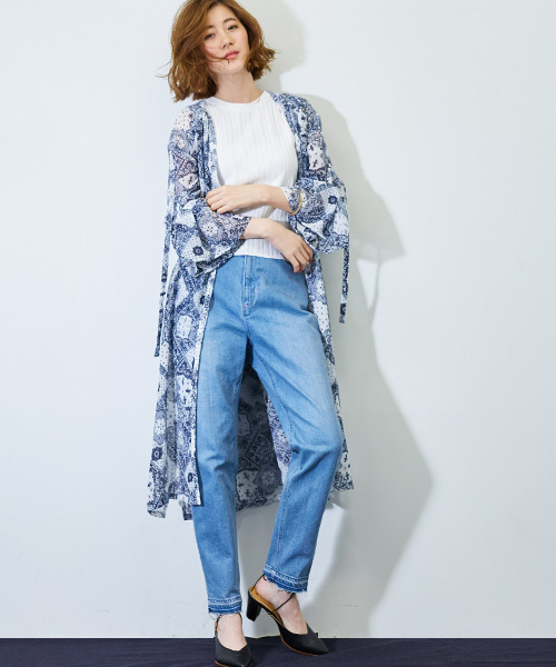 STUDIOUS（ステュディオス）の「ハイライズテーパードデニム（デニムパンツ・レディース・ネイビー/サックスブルー・1/2/0）」の16枚目の写真