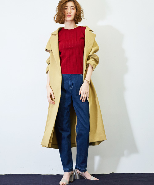 STUDIOUS（ステュディオス）の「ハイライズテーパードデニム（デニムパンツ・レディース・ネイビー/サックスブルー・1/2/0）」の7枚目の写真