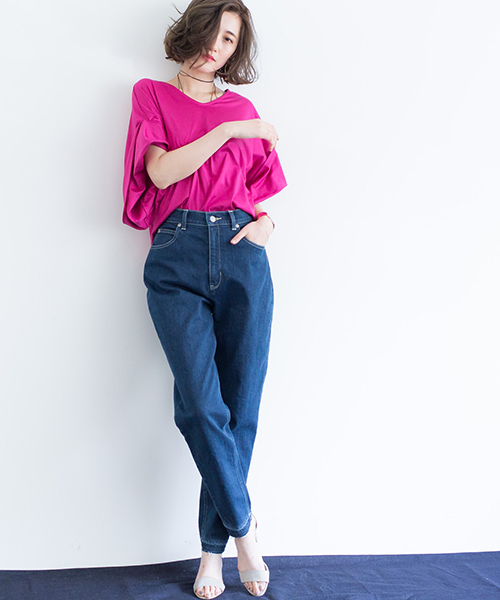 STUDIOUS（ステュディオス）の「ハイライズテーパードデニム（デニムパンツ・レディース・ネイビー/サックスブルー・1/2/0）」の22枚目の写真