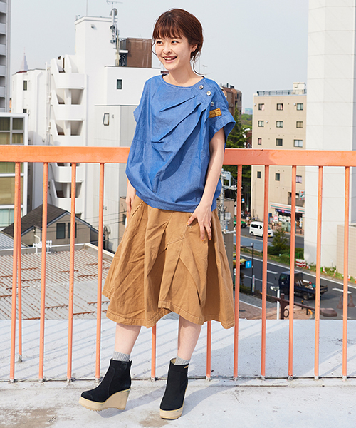 mercibeaucoup,(メルシーボークー)の「S 【別注】うすダン(シャツ/ブラウス・レディース・ブルー・01)」の3枚目の写真