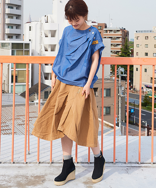 mercibeaucoup,(メルシーボークー)の「S 【別注】うすダン(シャツ/ブラウス・レディース・ブルー・01)」の5枚目の写真