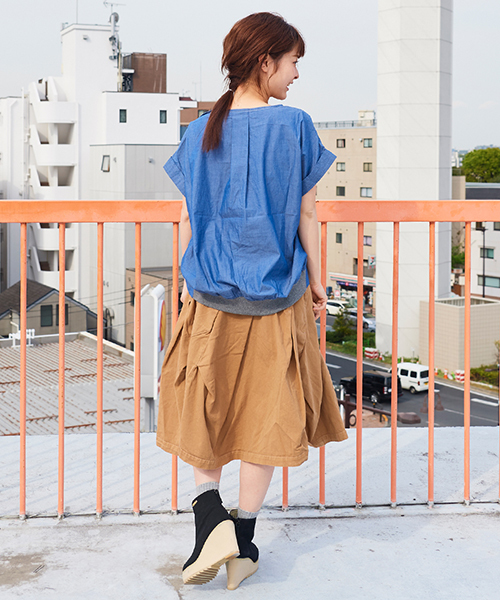 mercibeaucoup,(メルシーボークー)の「S 【別注】うすダン(シャツ/ブラウス・レディース・ブルー・01)」の8枚目の写真