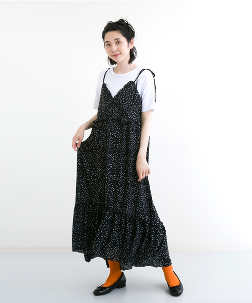 MERLOT（メルロー）の「ドット柄イレギュラーヘムフリルワンピース2318（ワンピース・レディース・カーキ/ネイビー/ブラック・FREE）」の13枚目の写真