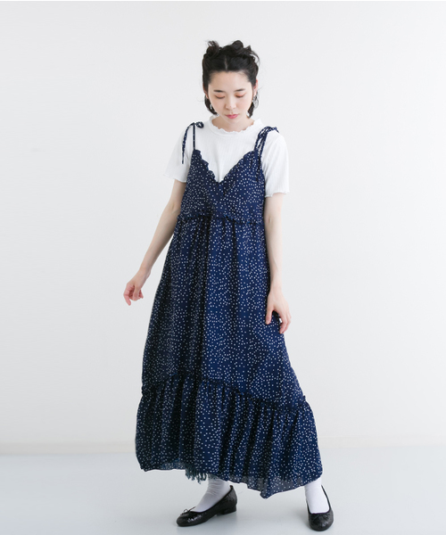 MERLOT（メルロー）の「ドット柄イレギュラーヘムフリルワンピース2318（ワンピース・レディース・カーキ/ネイビー/ブラック・FREE）」の16枚目の写真
