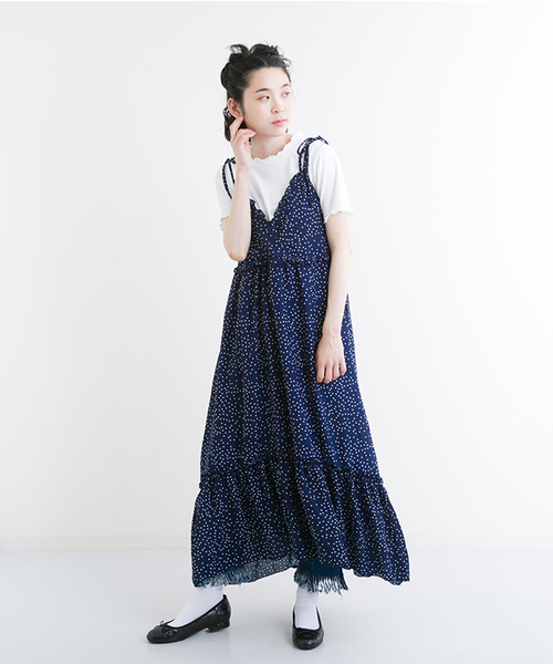 MERLOT（メルロー）の「ドット柄イレギュラーヘムフリルワンピース2318（ワンピース・レディース・カーキ/ネイビー/ブラック・FREE）」の17枚目の写真