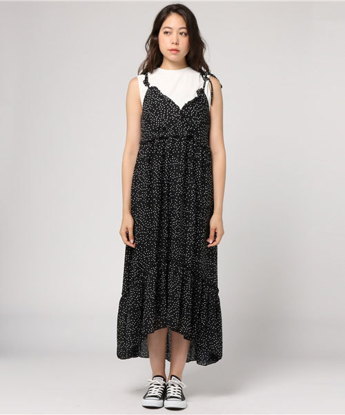 MERLOT（メルロー）の「ドット柄イレギュラーヘムフリルワンピース2318（ワンピース・レディース・カーキ/ネイビー/ブラック・FREE）」の9枚目の写真