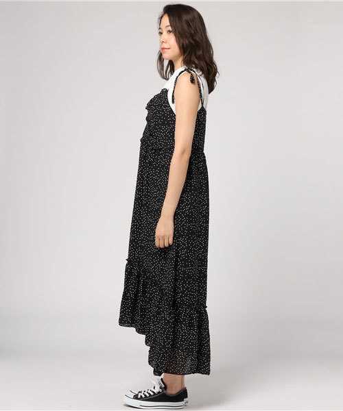 MERLOT（メルロー）の「ドット柄イレギュラーヘムフリルワンピース2318（ワンピース・レディース・カーキ/ネイビー/ブラック・FREE）」の10枚目の写真