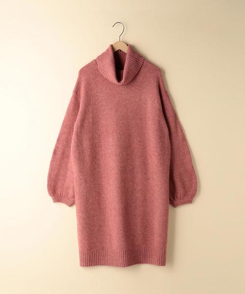 coen（コーエン）の「【手洗いできる】袖ボリュームタートルネックニットワンピース（ワンピース・レディース・ダークグレー/ベージュ/ピンク・FREE）」の7枚目の写真