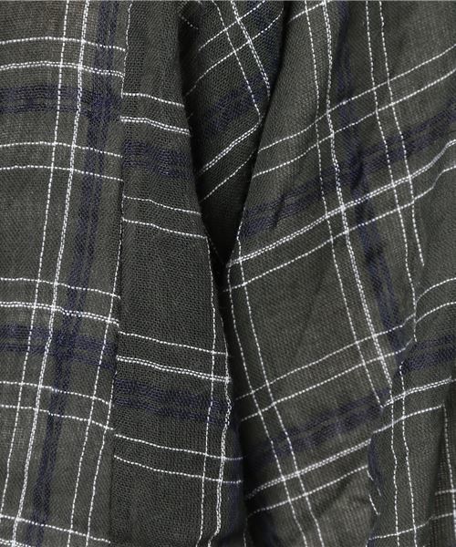 MERLOT（メルロー）の「チェック柄ブルゾン風裾ゴムシャツ1322（シャツ/ブラウス・レディース・グリーン/ワイン・FREE）」の6枚目の写真