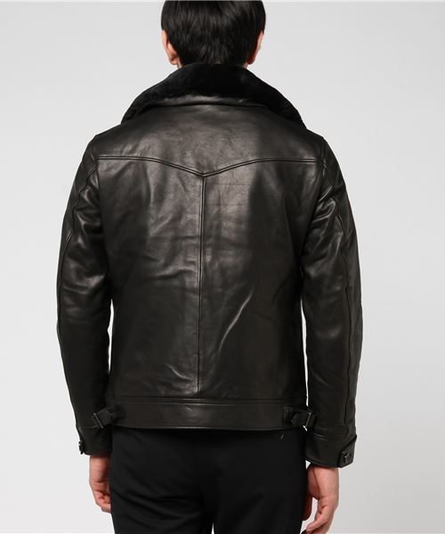 JACKROSE(ジャックローズ)の「ラムワックスネイキッドファーブルゾン(ブルゾン・メンズ・ブラック/キャメル・M/L/XL)」の4枚目の写真