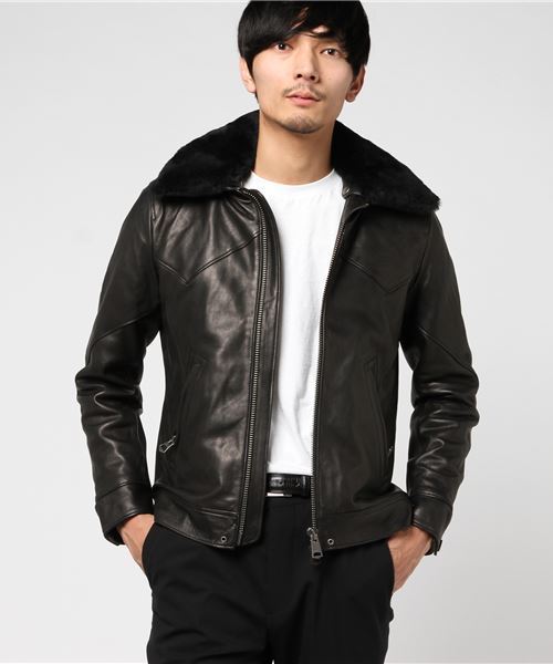 JACKROSE(ジャックローズ)の「ラムワックスネイキッドファーブルゾン(ブルゾン・メンズ・ブラック/キャメル・M/L/XL)」の5枚目の写真